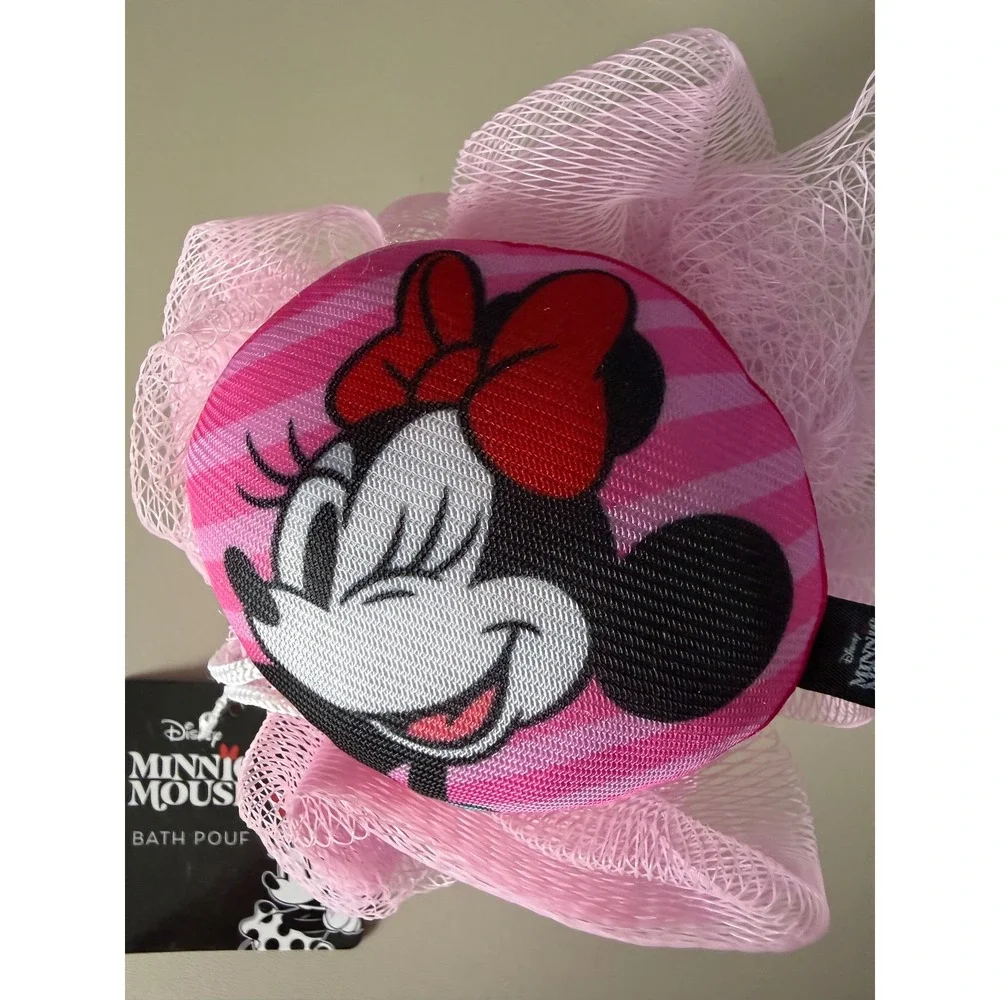 Disney Minnie Mouse Pink Mesh Bath Pouf Loofah Kids Shower Sponge New with Tags